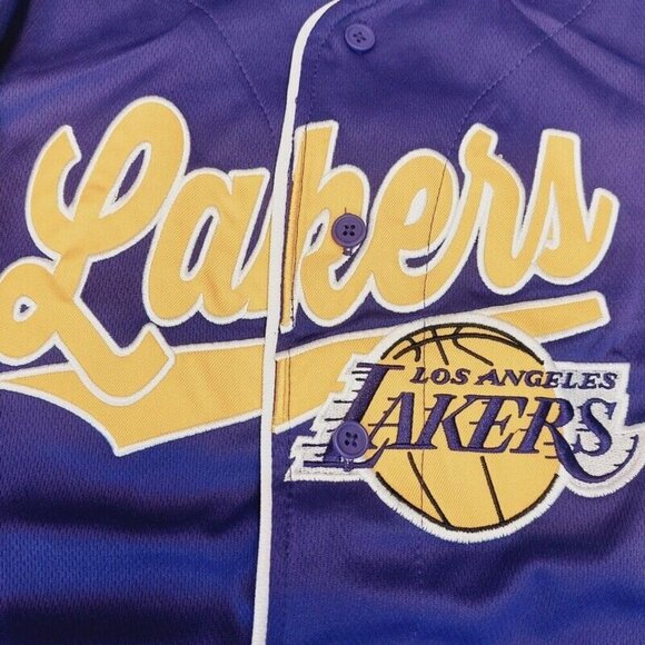 Los Angeles Lakers Full Count Button Up Baseball Jersey Youth Boys Sz L (14-16) - Picture 2 of 6